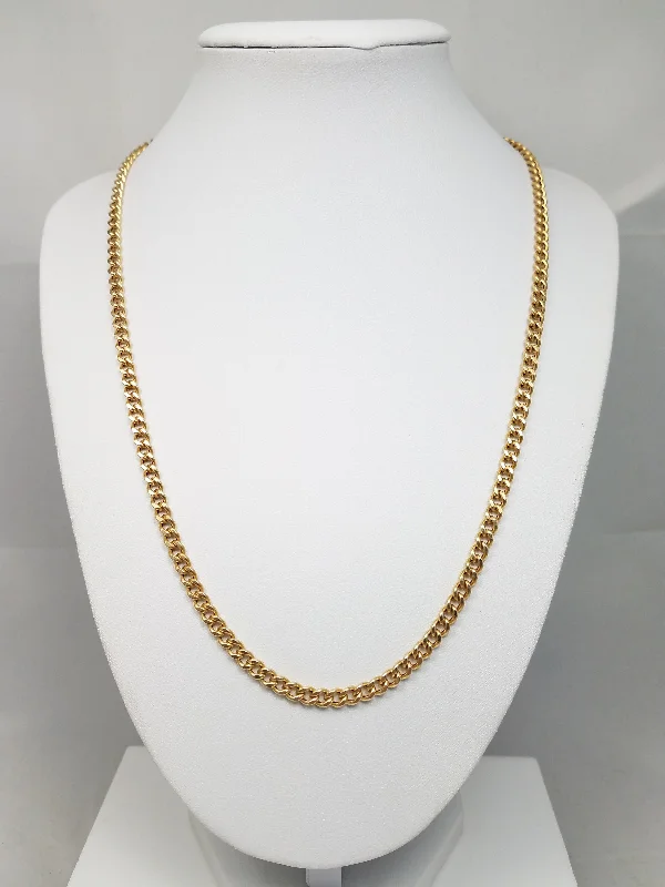 Ladies Necklaces for Easy Days-Sporty 20.5" 14k Yellow Gold Hollow Curb Link Chain Necklace