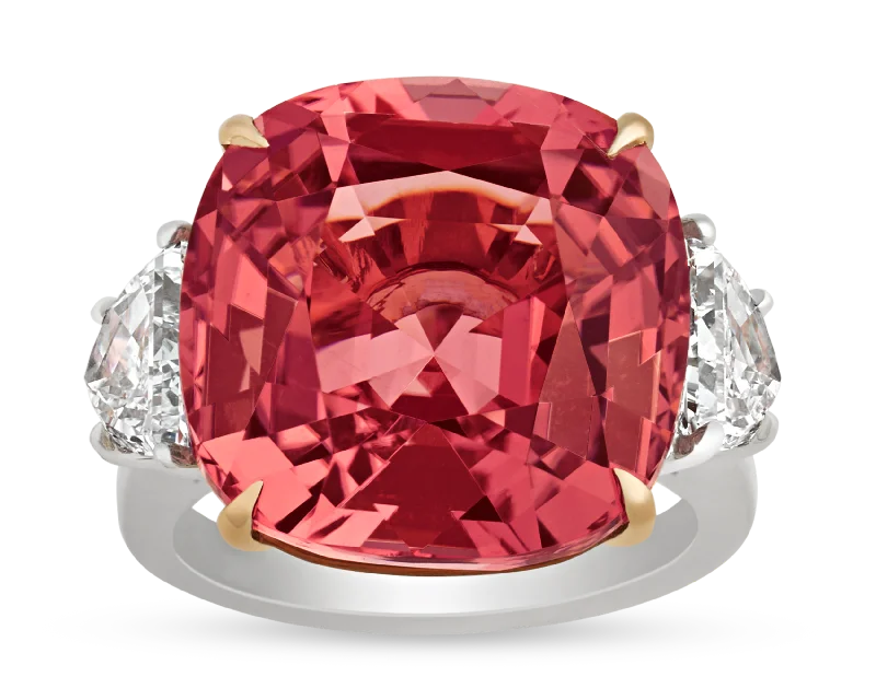 Ladies Everyday Rings -Peach Tourmaline Ring, 19.74 Carats