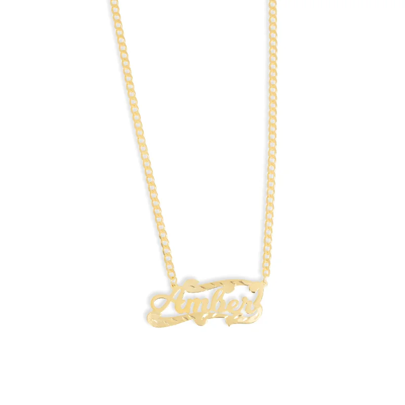 Ladies Necklaces Hot Fashion-THE CLASSIC DIAMOND CUT NAMEPLATE NECKLACE