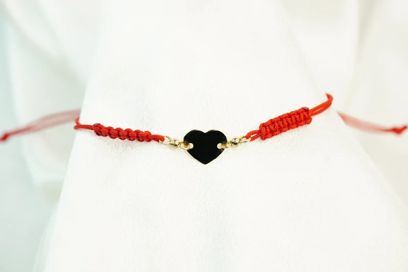 Ladies Artisan Handmade Bracelets -14k Heart Adjustable Bracelet