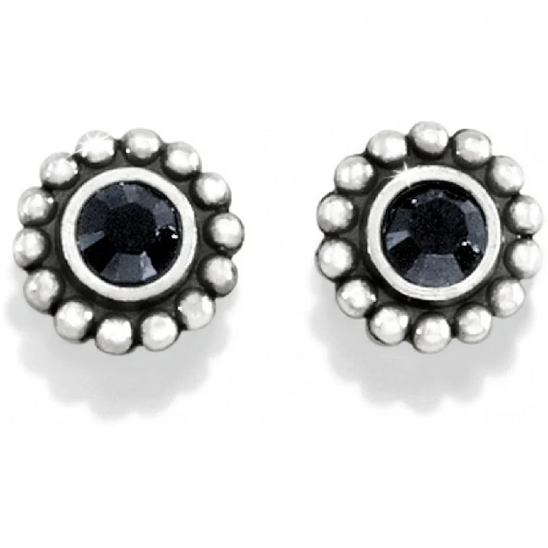 Ladies Earrings with Sky Topaz-Brighton : Twinkle Mini Post Earrings in Black