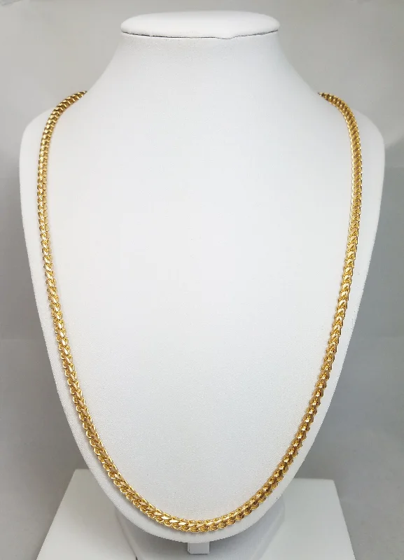 Ladies Necklaces for Travel Spark-Fantastic 24" Solid 10k Yellow Gold Franco Link Chain Necklace