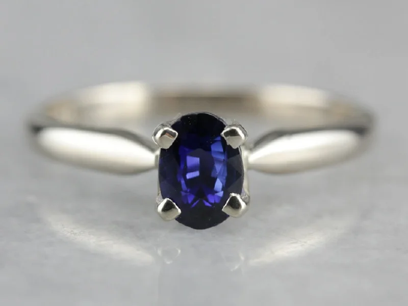 Ladies Engagement Rings Nature Shine-Sapphire Engagement Ring in White Gold