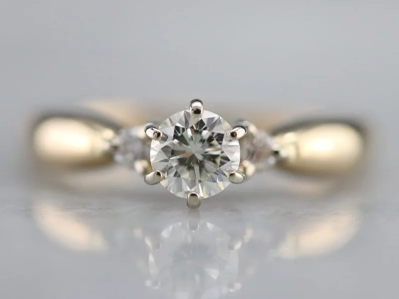 Ladies Engagement Rings Platinum Spark-Vintage Three Stone Diamond Engagement Ring