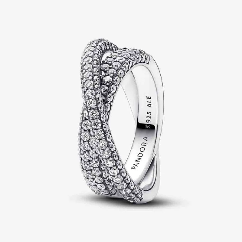 Ladies Mother’s Day Rings -PANDORA : Pandora Timeless Pavé Crossover Dual Band Ring