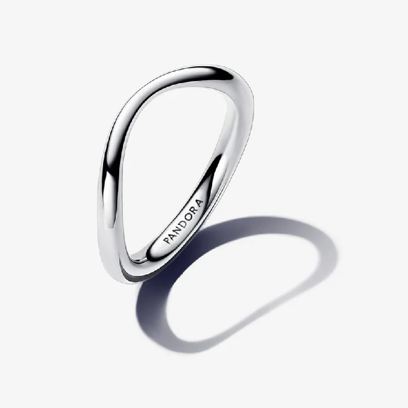 Ladies Animal Rings -PANDORA : Organically Shaped Band Ring in Sterling Silver