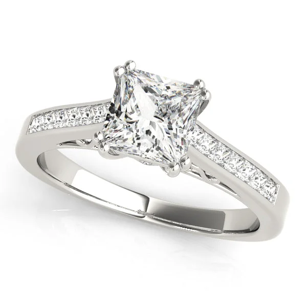 Ladies Engagement Rings Nature Shine-14K Channel Set Princess Cut Engagement Ring