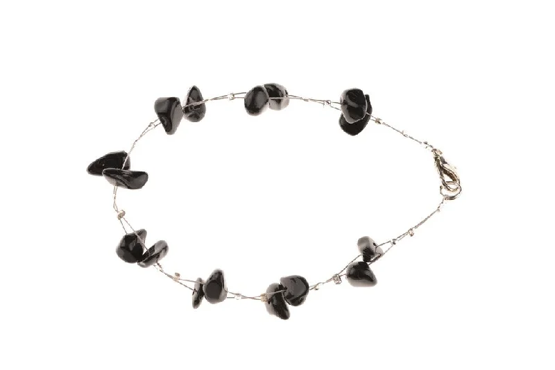 Ladies Glossy Shine Bracelets -Black Double Strand Bracelet