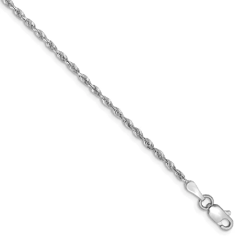 Ladies Explorer Bracelets -1.8mm, 14k White Gold D/C Quadruple Rope Chain Anklet or Bracelet