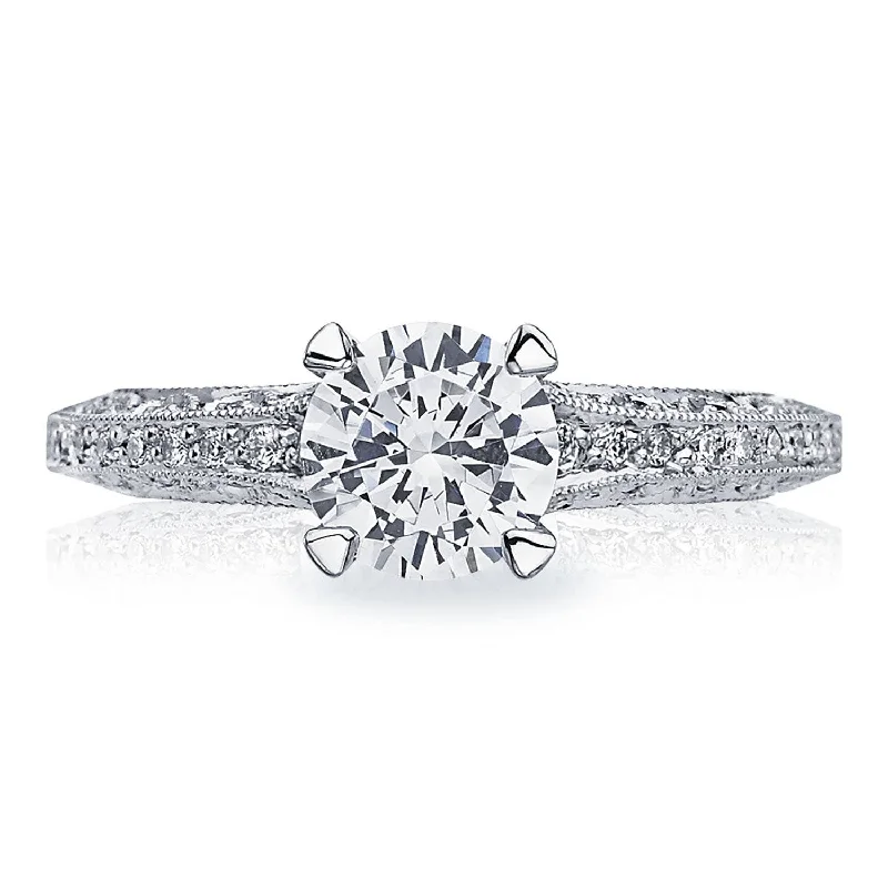 Ladies Engagement Rings with Colemanite Shine-Classic Crescent | Round Solitaire Engagement Ring 2616RD65