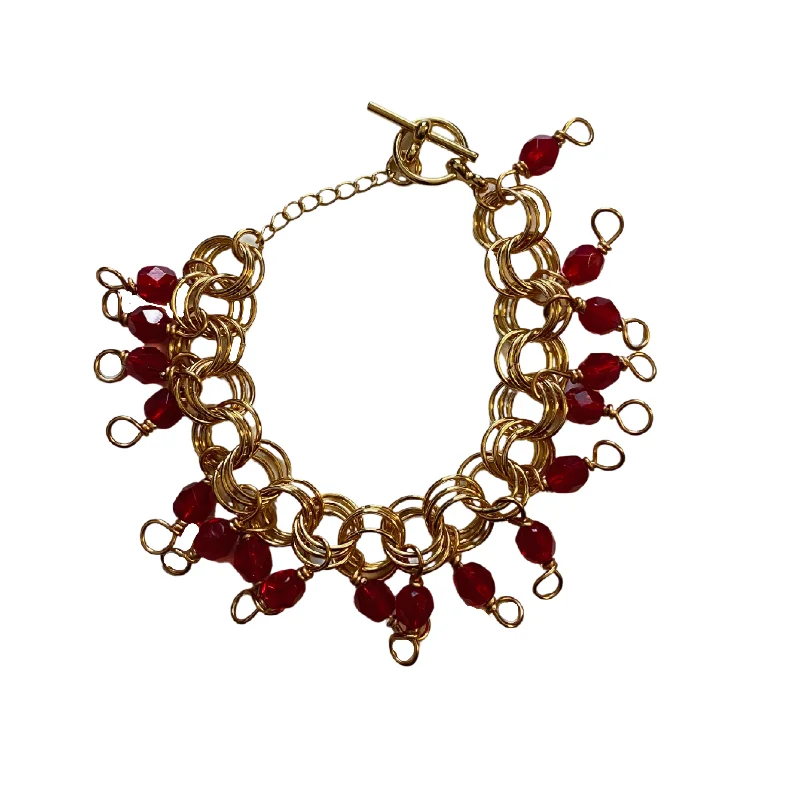 Ladies Dog Bone Bracelets -The Donna Bracelet in Ruby Red