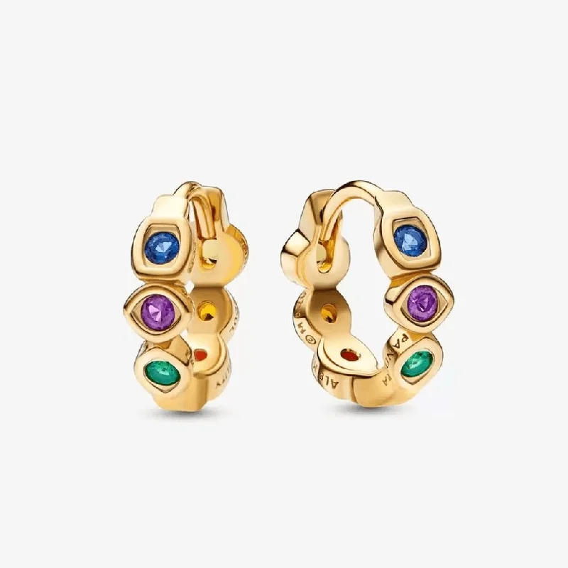 Ladies Earrings with Oval Spark-PANDORA : Marvel The Avengers Infinity Stones Hoop Earrings