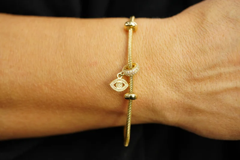 Ladies Gentle Touch Bracelets -14k Eye Crystal Bracelet