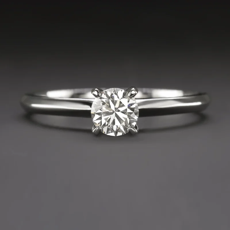 Ladies Engagement Rings Star Spark-0.40c H SI1-SI2 EXCELLENT CUT DIAMOND ENGAGEMENT RING WHITE GOLD SOLITAIRE ROUND