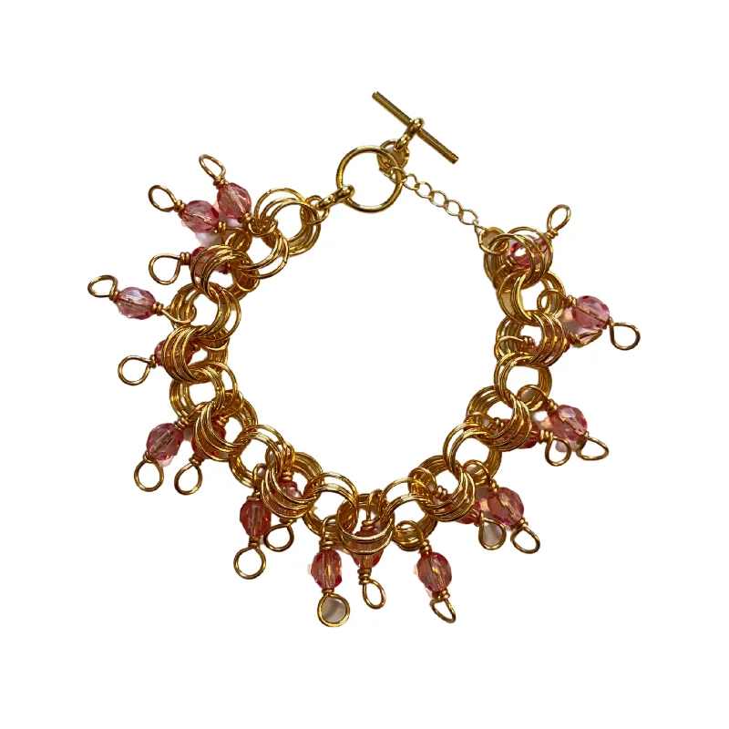 Ladies Fringe Trim Bracelets -The Donna Bracelet in Crystal Rose