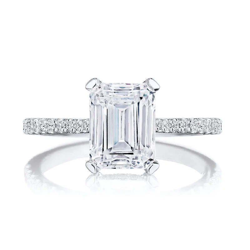 Ladies Engagement Rings Twisted Glow-Simply TACORI | Emerald Solitaire Engagement Ring 2671EC85X65