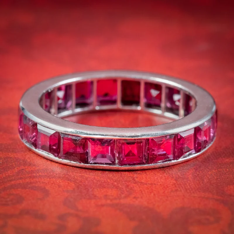 Ladies Tension Rings -Art Deco Ruby Full Eternity Ring 3.60ct Of Ruby Circa 1920