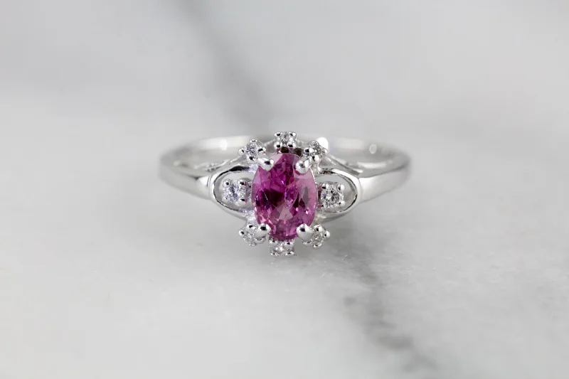 Ladies Engagement Rings with Heliodor Shine-Pink Sapphire Engagement Ring