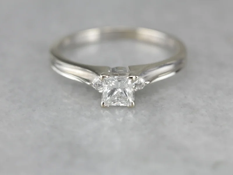 Ladies Engagement Rings Dainty Spark-Modern Diamond Engagement Ring