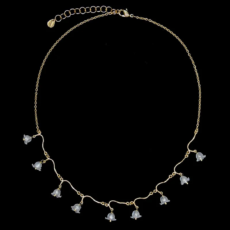 Ladies Necklaces with Creamy Moonstone-Fine Lily of the Valley Necklace - Statement