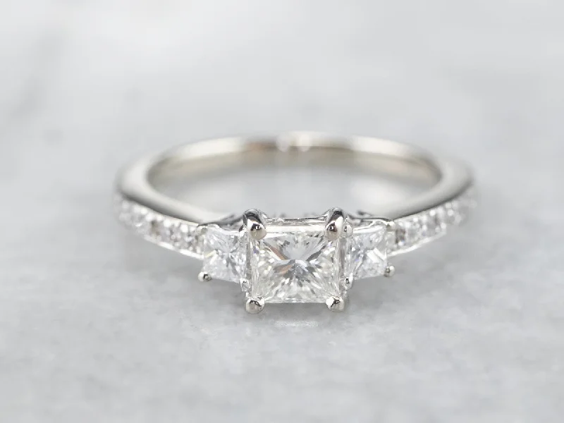 Ladies Engagement Rings with Andalusite Spark-Modern Princess Cut Diamond Engagement Ring