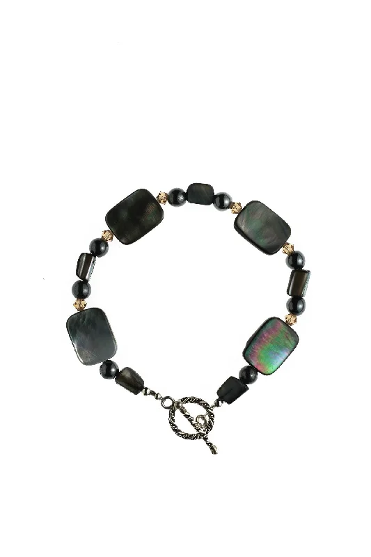 Ladies City Chic Bracelets -Mother-of-Pearl Shell & Hematite Bracelet