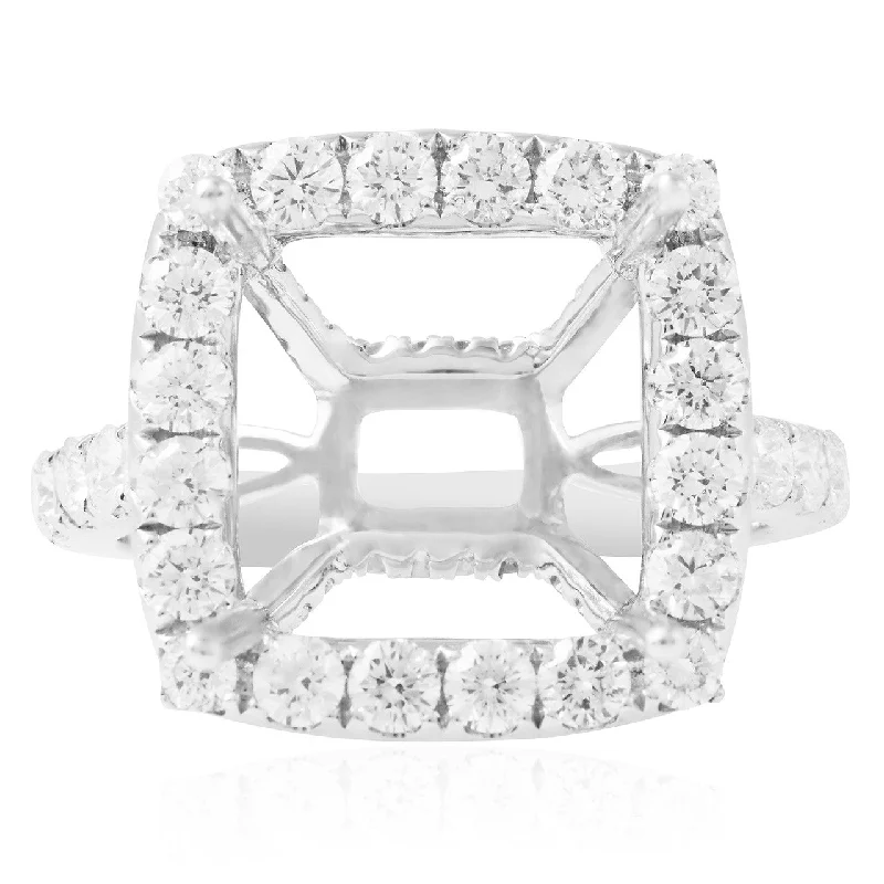 Ladies Engagement Rings Round Glow-18K White Gold 2.20ct Engagement Ring Setting