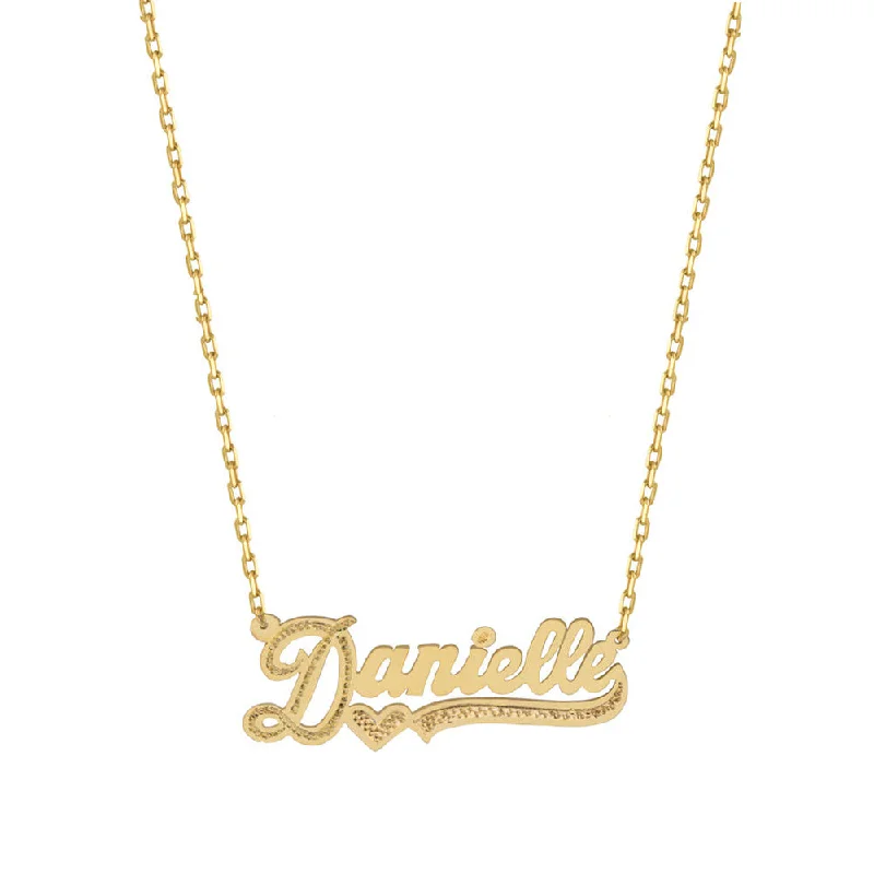 Ladies Necklaces for Nurse Care-THE CUT TONE NAMEPLATE NECKLACE