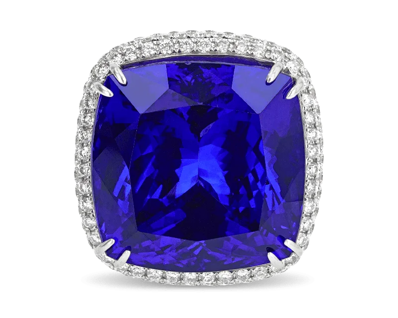 Ladies Winter Rings -Tanzanite Ring, 42.32 Carats