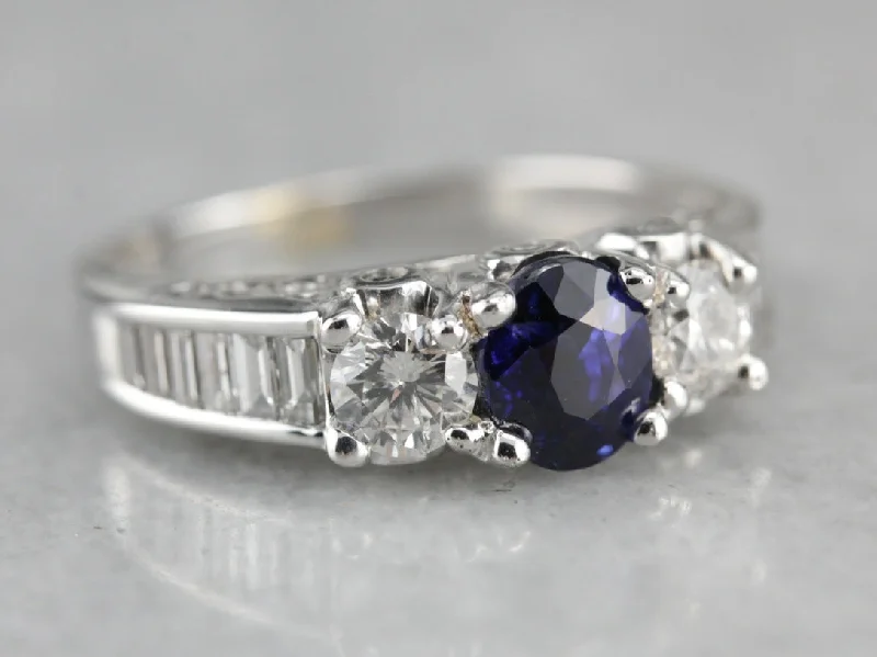 Ladies Engagement Rings Tree Spark-Sapphire and Diamond Engagement Ring