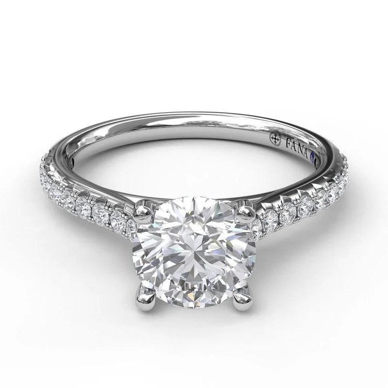 Ladies Engagement Rings with Sapphire Glow-Delicate Classic Engagement Ring with Delicate Side Detail S3818