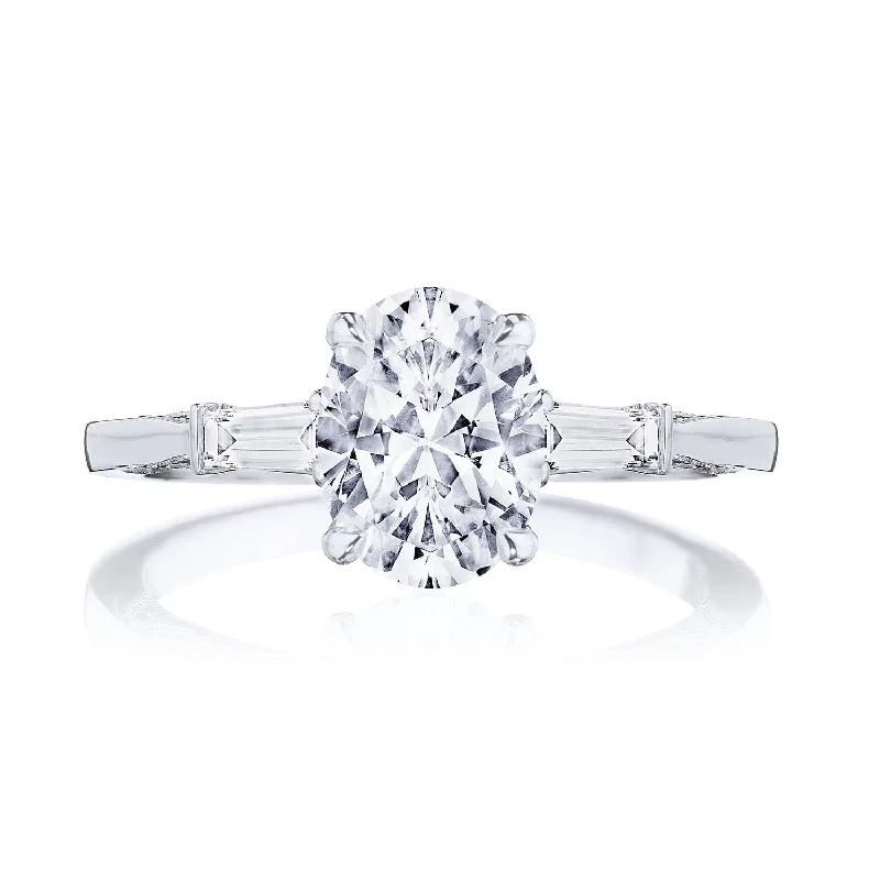 Ladies Engagement Rings Flame Glow-Simply TACORI | Oval 3-Stone Engagement Ring 2669OV85X65