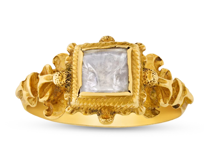 Ladies Victorian Rings -Renaissance Rock Crystal and Gold Ring