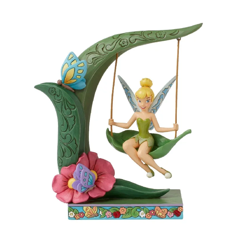 Ladies Glow Rings -Disney Jim Shore "Suspended in Springtime Magic" Tinker Bell Spring Swing 8.75" Figurine