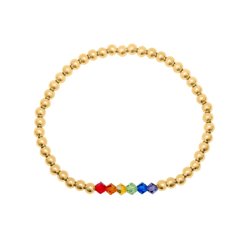 Ladies Delicate Chain Bracelets -Rainbow pride bar bracelet