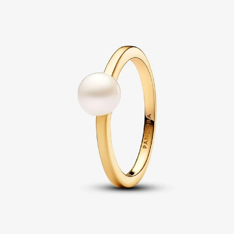 Ladies Empowerment Rings -PANDORA : Treated Freshwater Cultured Pearl Ring in Gold