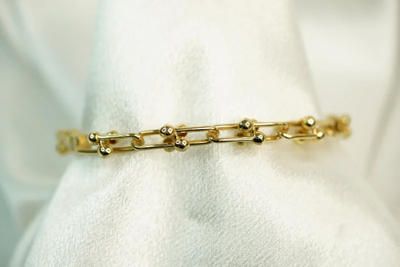 Ladies Clustered Gem Bracelets -14k Clip with Balls Bangle Bracelet