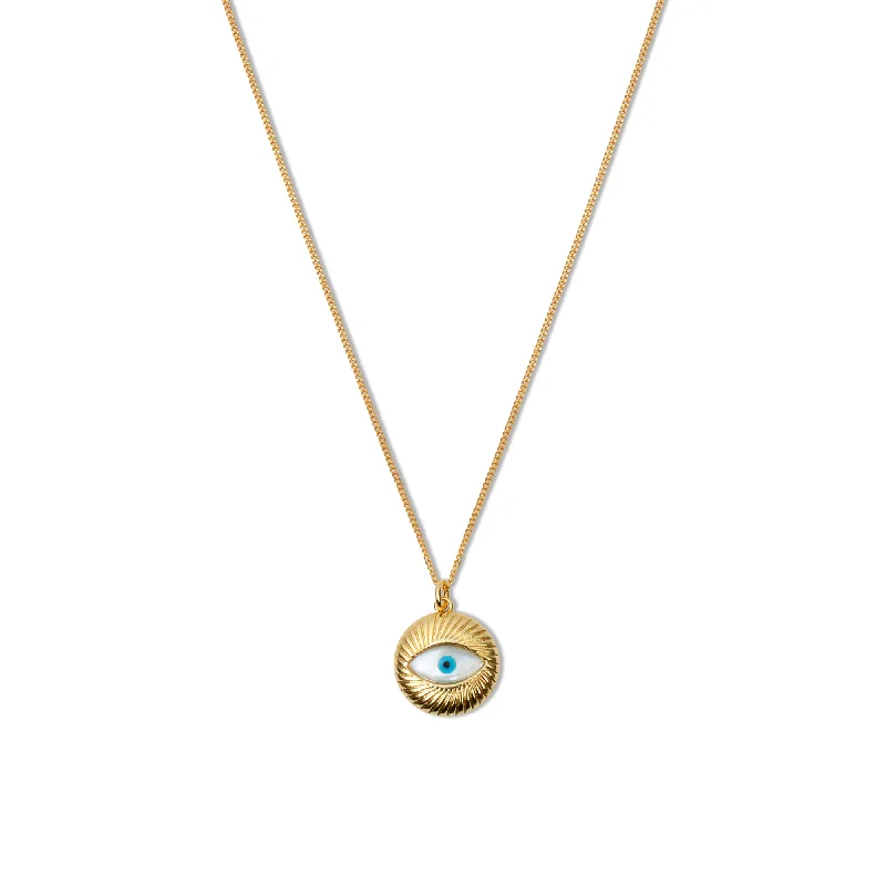 Ladies Necklaces with Peach Coral-THE ORNATE EVIL EYE HEIRLOOM NECKLACE