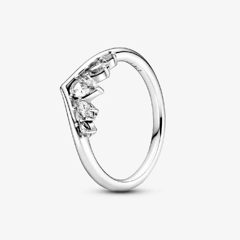 Ladies Round Rings -PANDORA : Sparkling Pear & Marquise Wishbone Ring