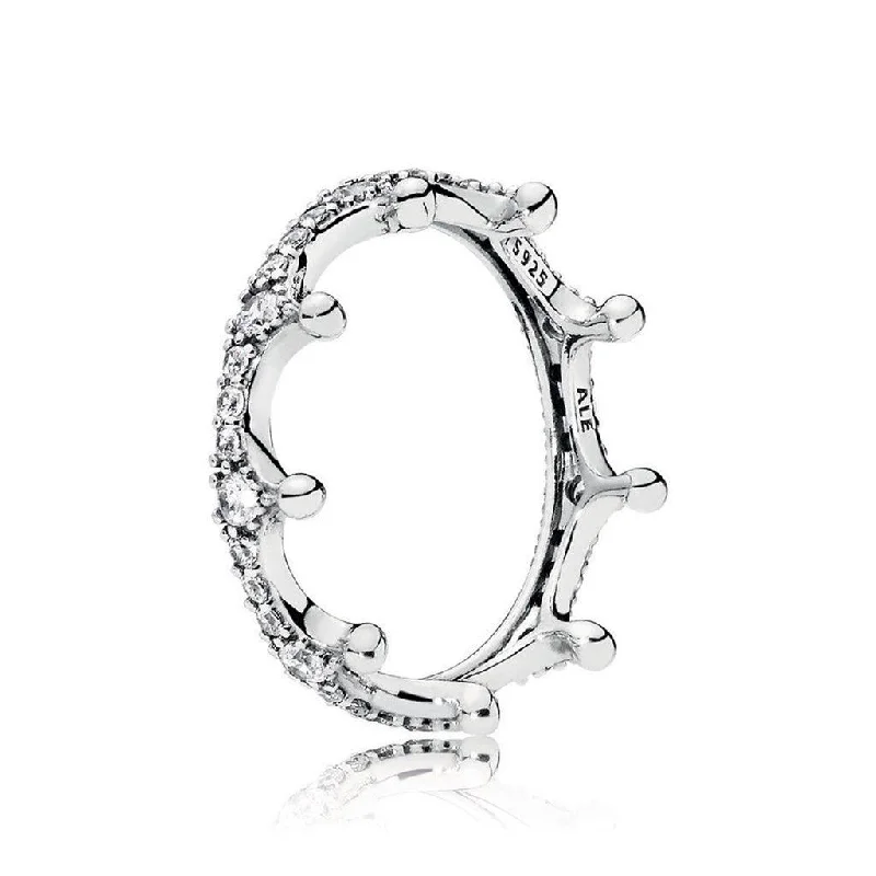 Ladies Matte Rings -PANDORA : Enchanted Crown Ring in Sterling Silver