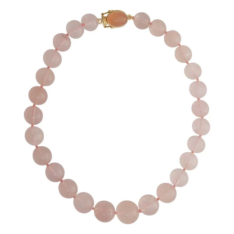 Ladies Necklaces with Plum Iolite-Toggle Necklace - Rose Quartz and Chalcedony  (1582B)