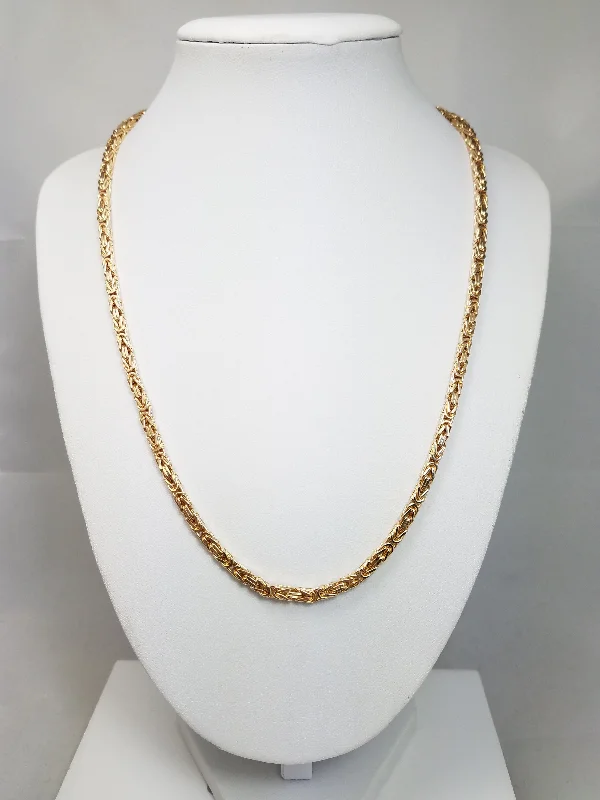 Ladies Necklaces Maker’s Glow-New! 20" Dynamic Solid 14k Yellow Gold Byzantine Chain Necklace